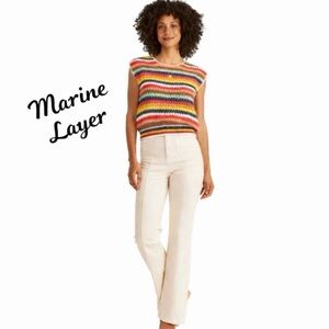 Marine Layer Multicolor Striped
Pullover Crochet
Knit Vest Top Sleeveless XL